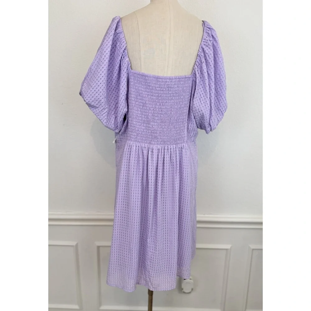 Old Navy Dress Babydoll Dress XXL Purple Puff Short Sleeves Cottagecore Coquette